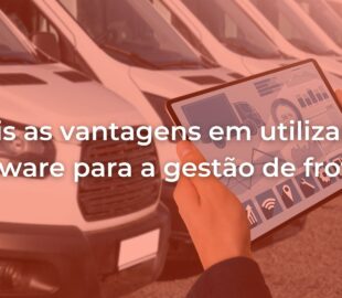 imagem com veículos em estacionamento escrito o título do artigo de software ´para a gestão de frotas